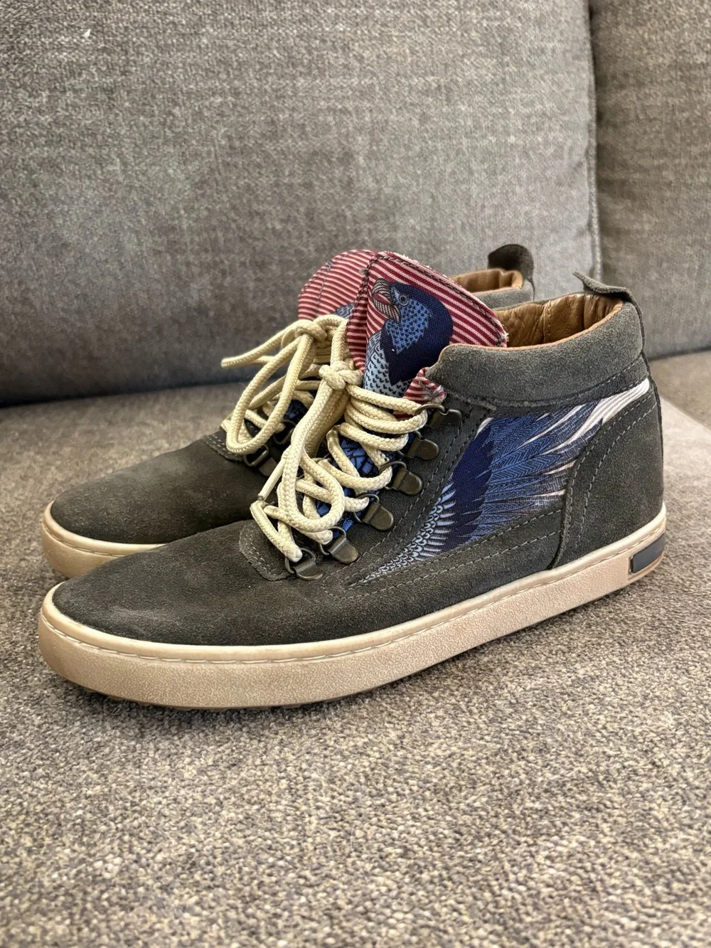 inkkas Suede Chukka Camping Boots with Blue Eagle Wing - Men’s 7 or Women’s 9